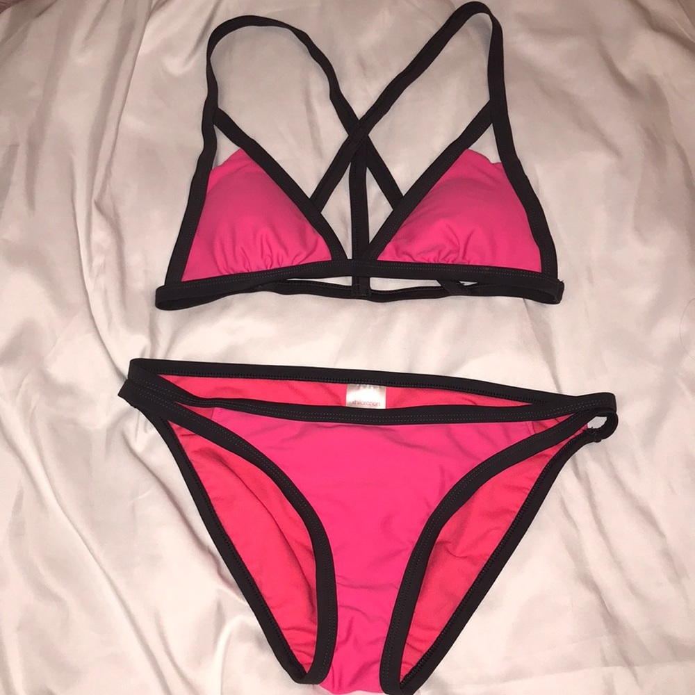 💖Pink and grey bathing suit! worn once!💖